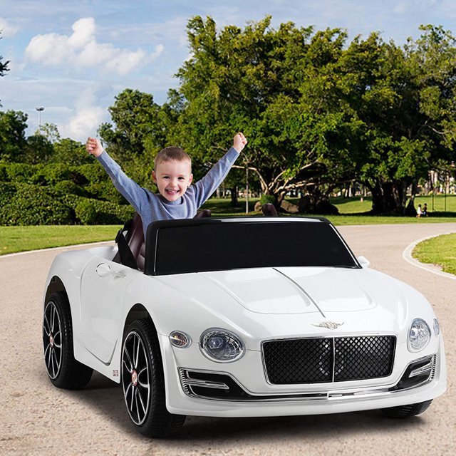 12V Kids Electric Ride-On Car Licensed Bentley with 4 Wheels, LED Lights, and Parent Remote Control