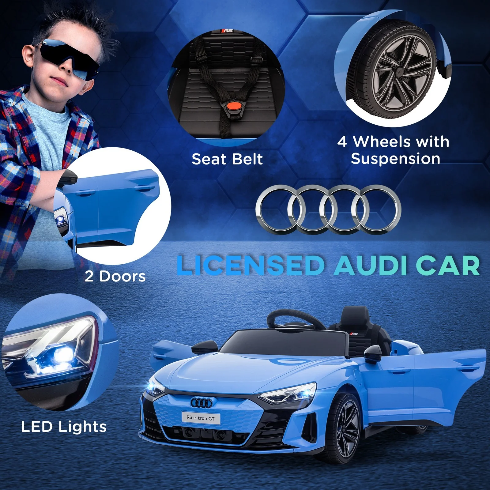 12V Kids Electric Ride-On Car Licensed Audi RS e-tron GT - Image 5