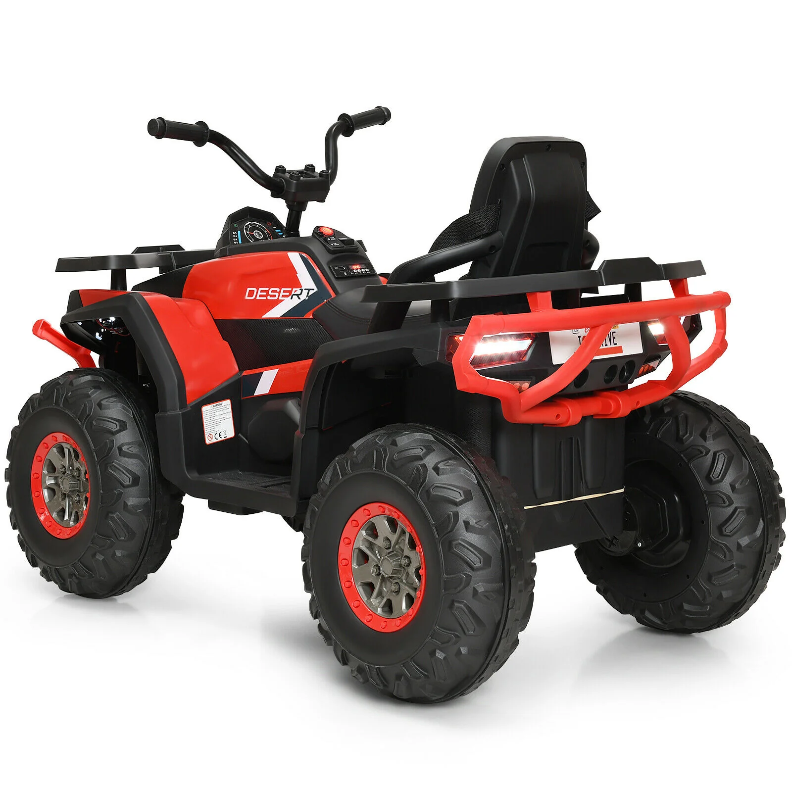 12V Kids Electric Ride On Car Toy with LED Lights in Black, Red, or White - Image 15