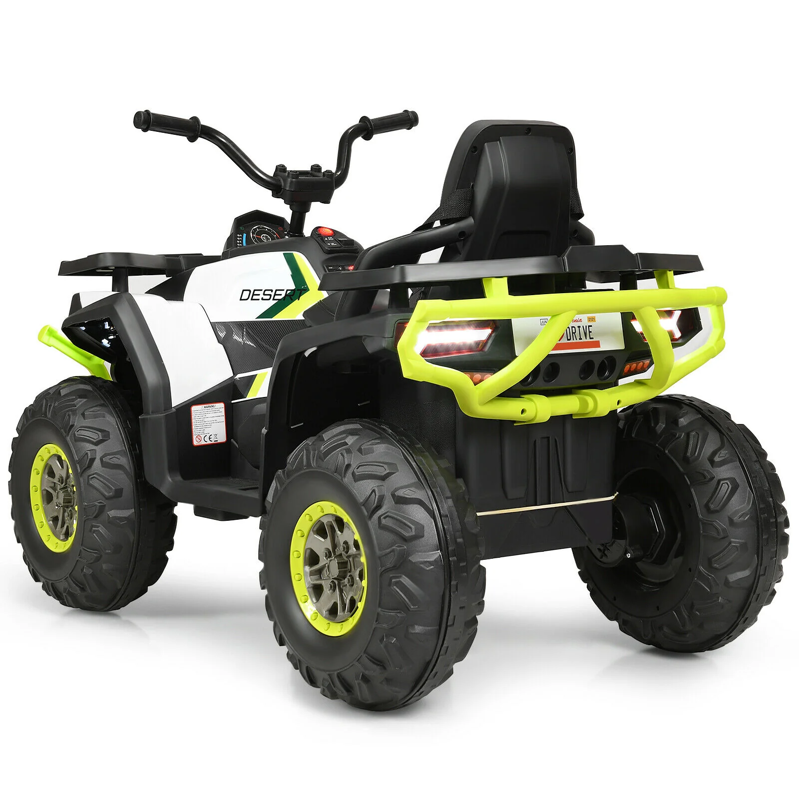 12V Kids Electric Ride On Car Toy with LED Lights in Black, Red, or White - Image 20
