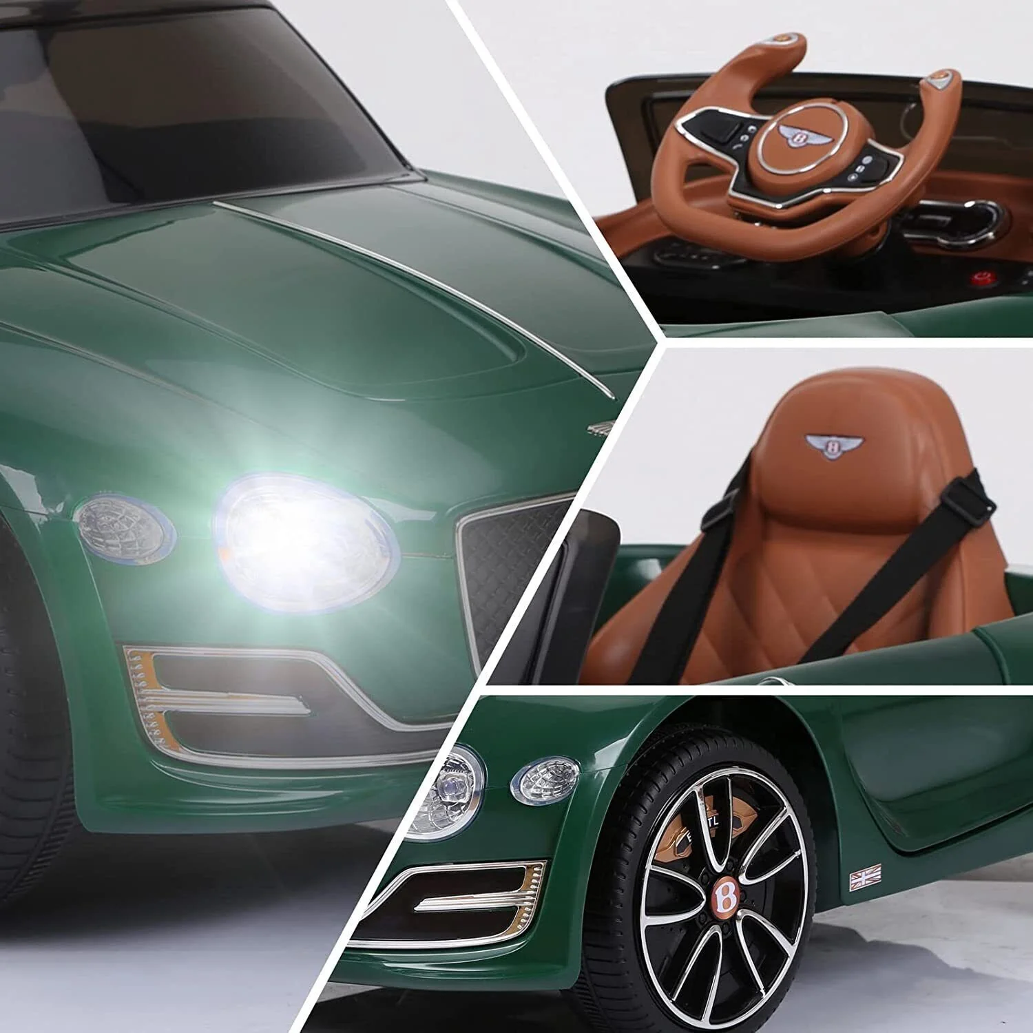 12V Kids Electric Ride on Car with Remote Control and LED Lights - Bentley Style Toy Gift - Image 7