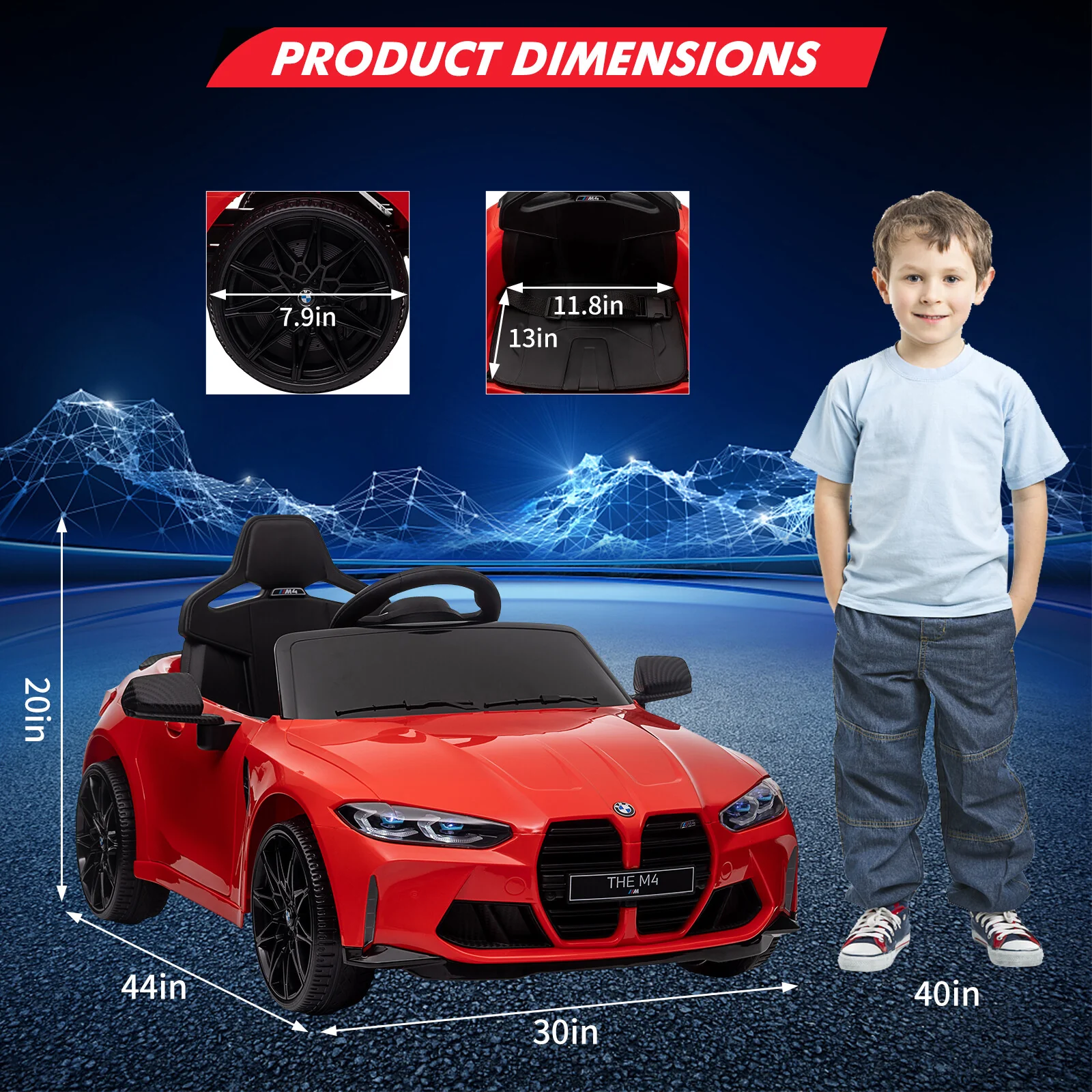 12V Kids Electric Ride-On Sports Car with Remote Control - Image 3