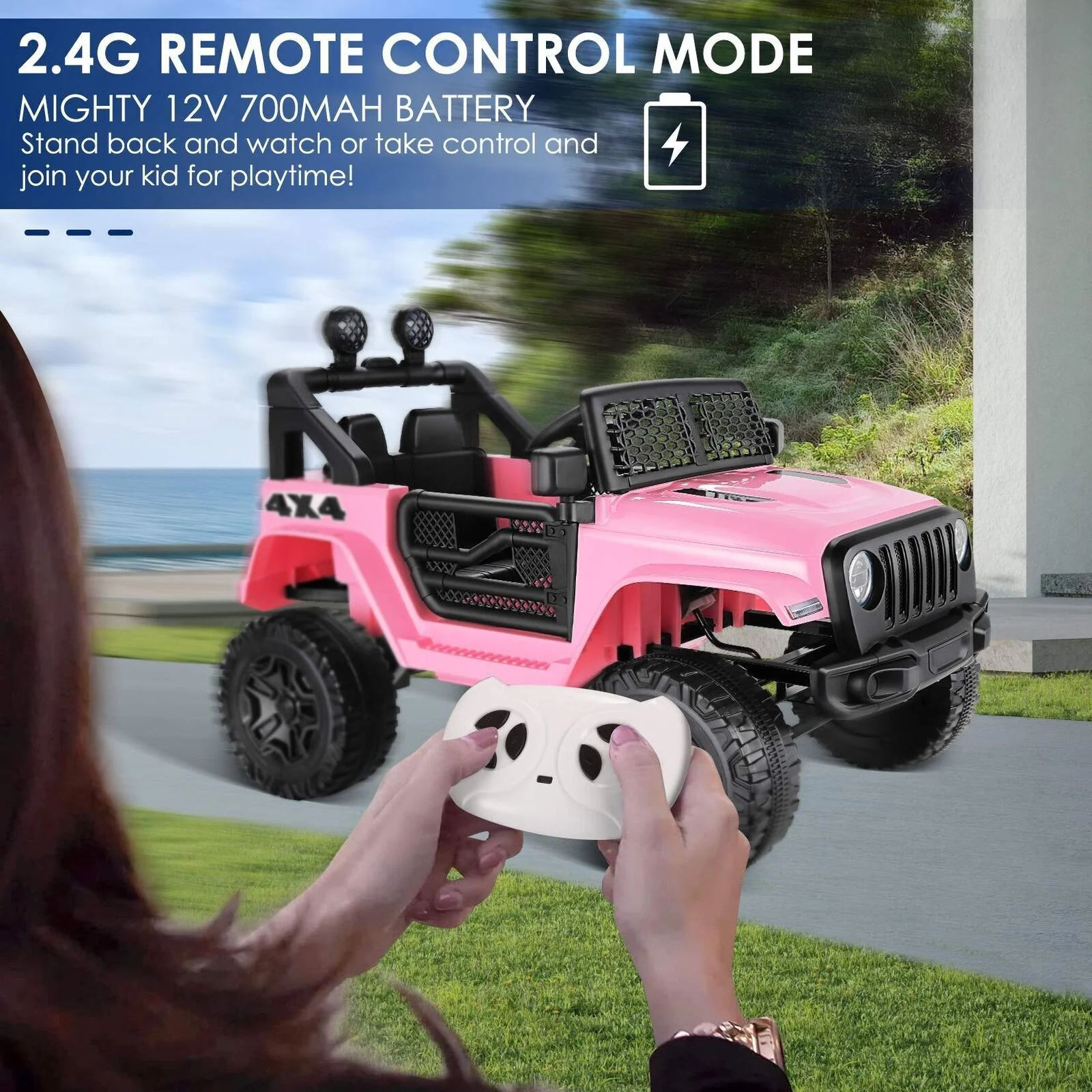 12V Kids Electric Ride-On Jeep with Remote Control and LED Lights - 3 Speed Options - Image 14