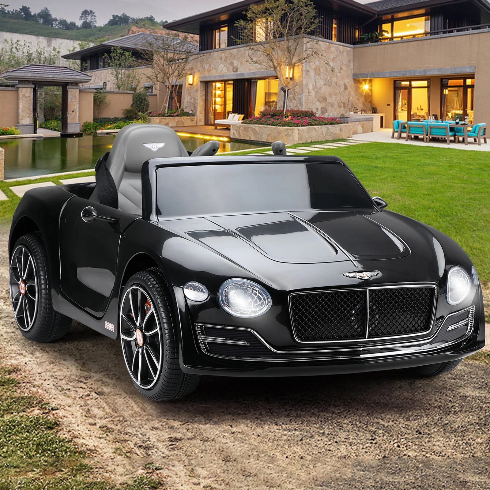 12V Kids Electric Ride-On Car Licensed Bentley Style with Remote Control and LED Lights - Image 18