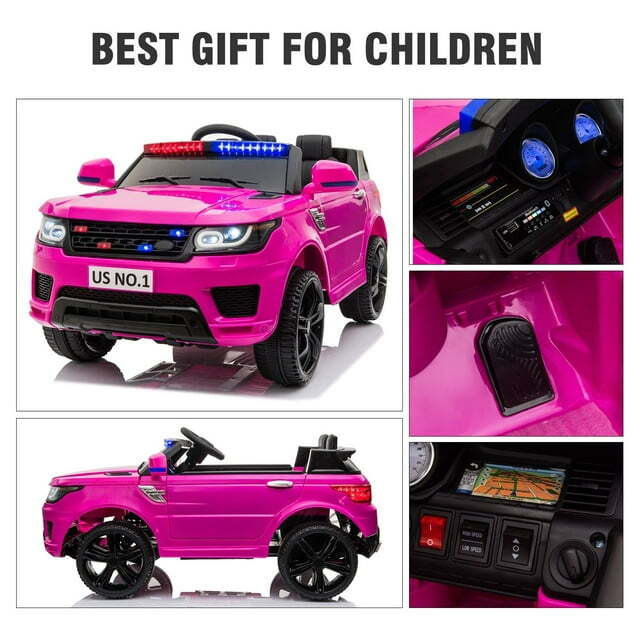 12V Kids Electric Ride-On Police SUV Truck Toy with Remote Control and Music - Image 10