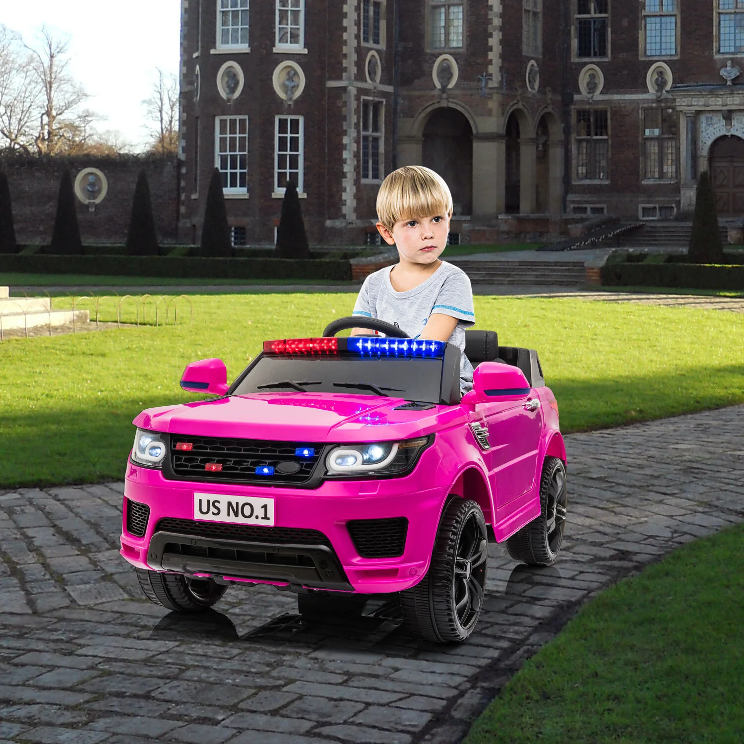 12V Kids Electric Ride-On Police SUV Truck Toy with Remote Control and Music - Image 11