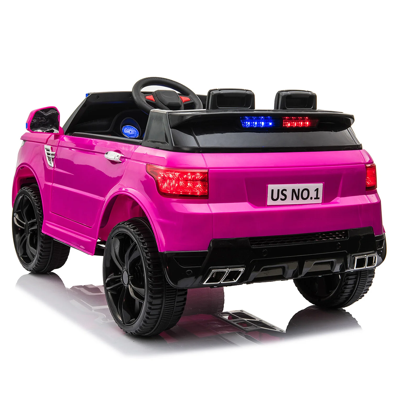 12V Kids Electric Ride-On Police SUV Truck Toy with Remote Control and Music - Image 4