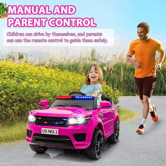 12V Kids Electric Ride-On Police SUV Truck Toy with Remote Control and Music - Image 7