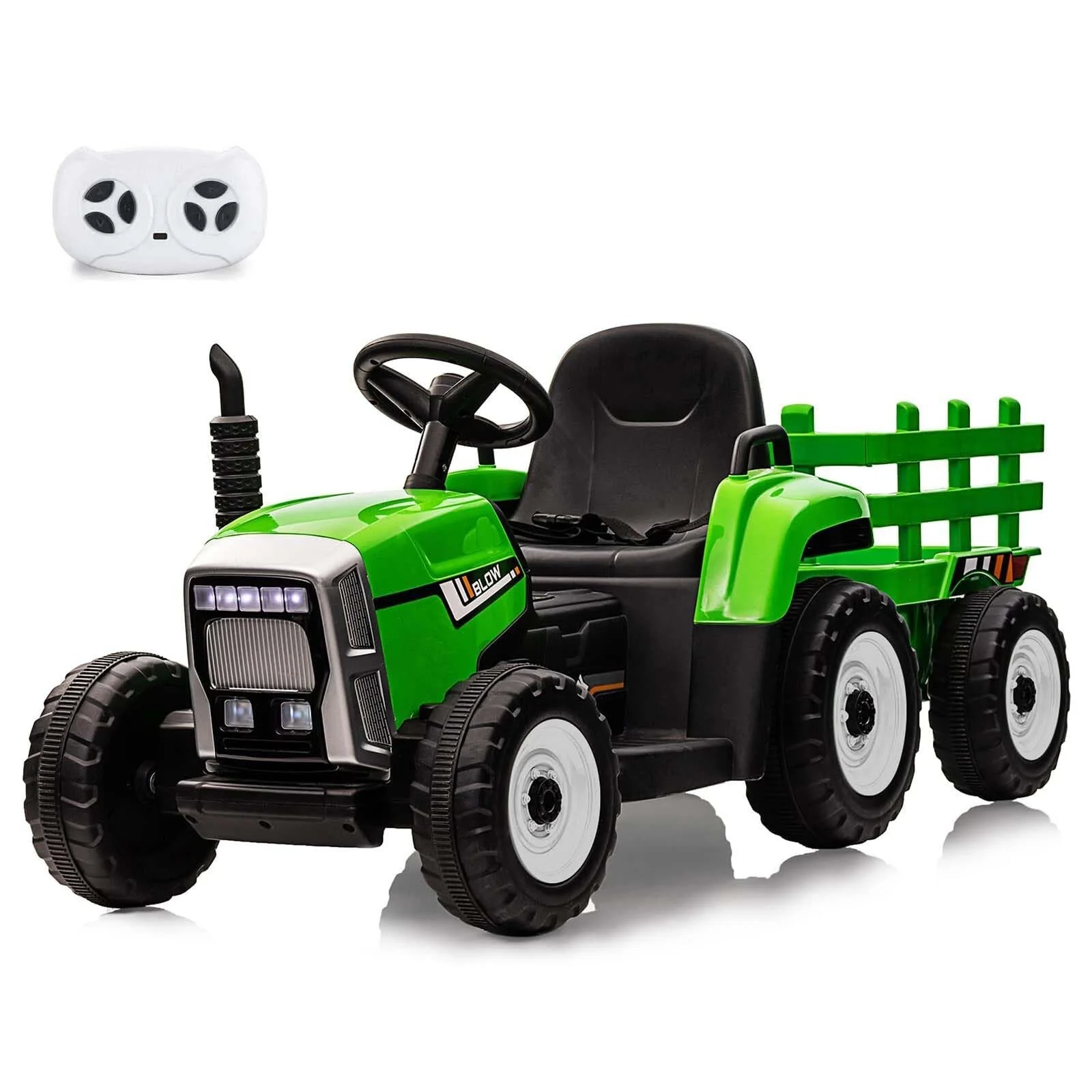 12V Kids Electric Ride-On Tractor with Trailer Battery Powered Car Toy and Remote Control - Image 15