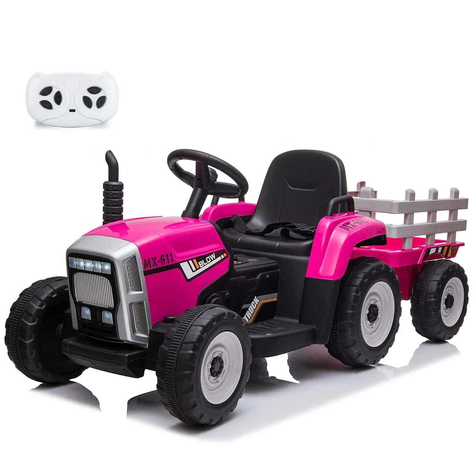 12V Kids Electric Ride-On Tractor with Trailer Battery Powered Car Toy and Remote Control - Image 21