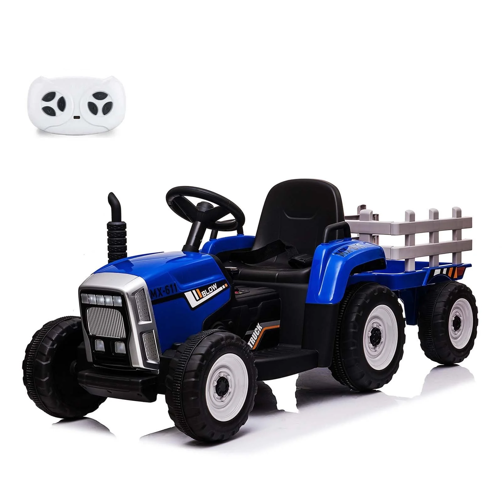 12V Kids Electric Ride-On Tractor with Trailer Battery Powered Car Toy and Remote Control - Image 28