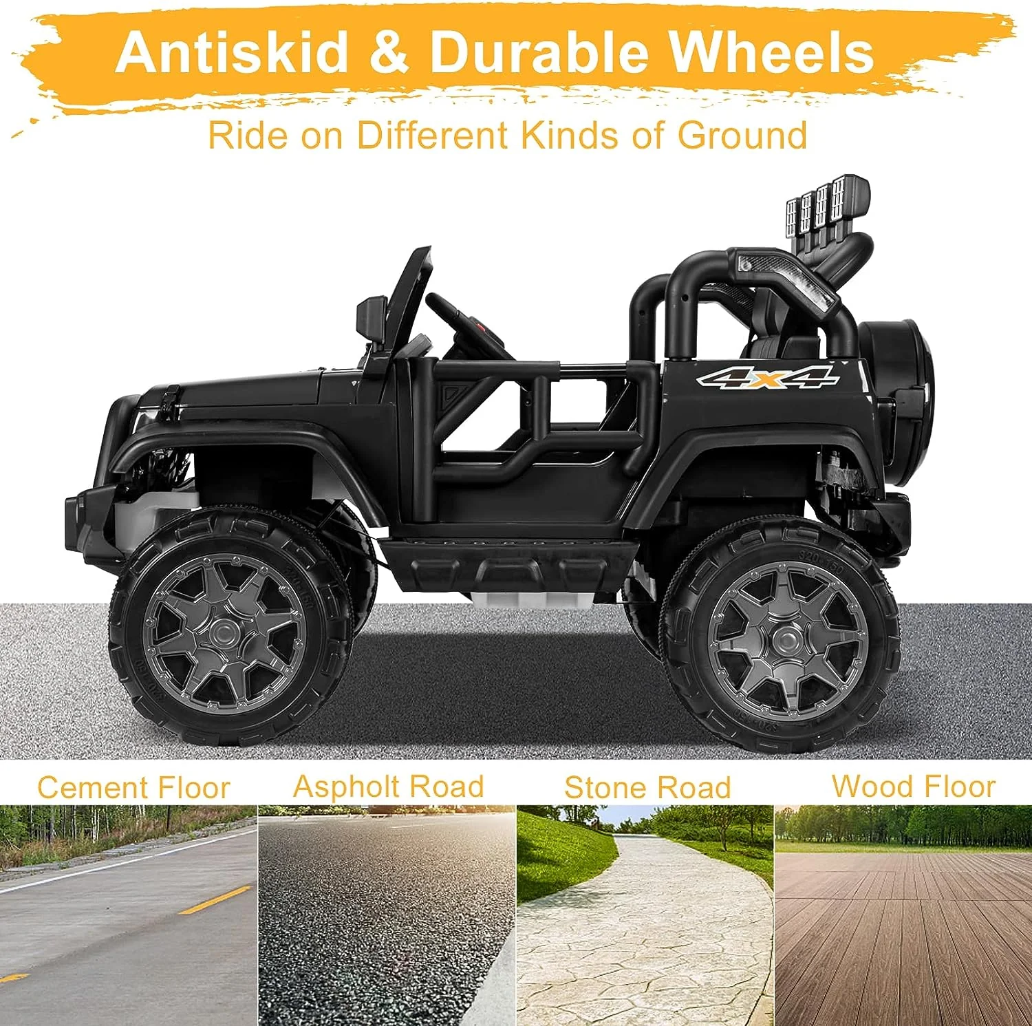 12V Kids Electric Ride-On Truck with Remote Control and Lights - Image 9