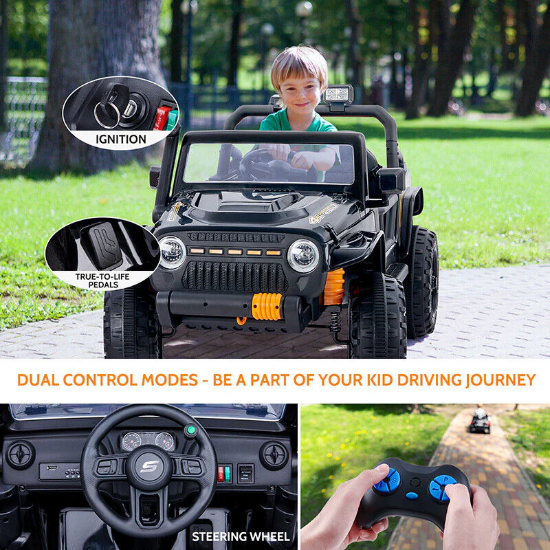 12V Kids Electric Ride On Truck with Remote Control and Parent Seat - Image 3