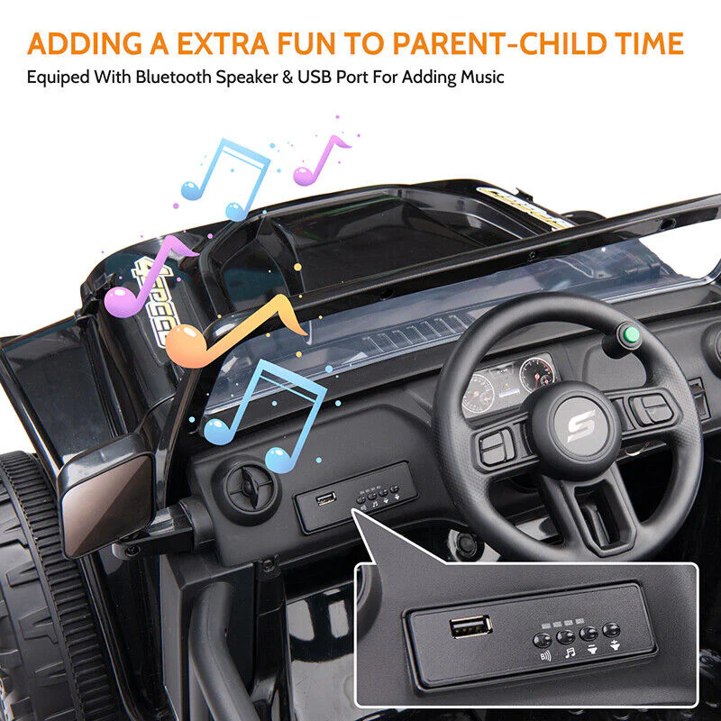 12V Kids Electric Ride On Truck with Remote Control and Parent Seat - Image 9