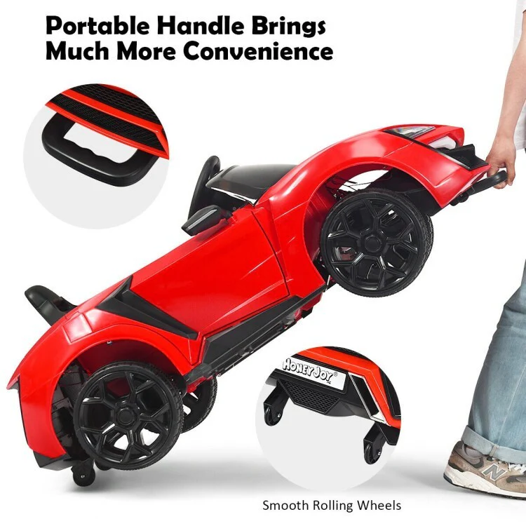 12V Red Electric Ride-On Vehicle for Kids with Lights and Remote Control - Image 8