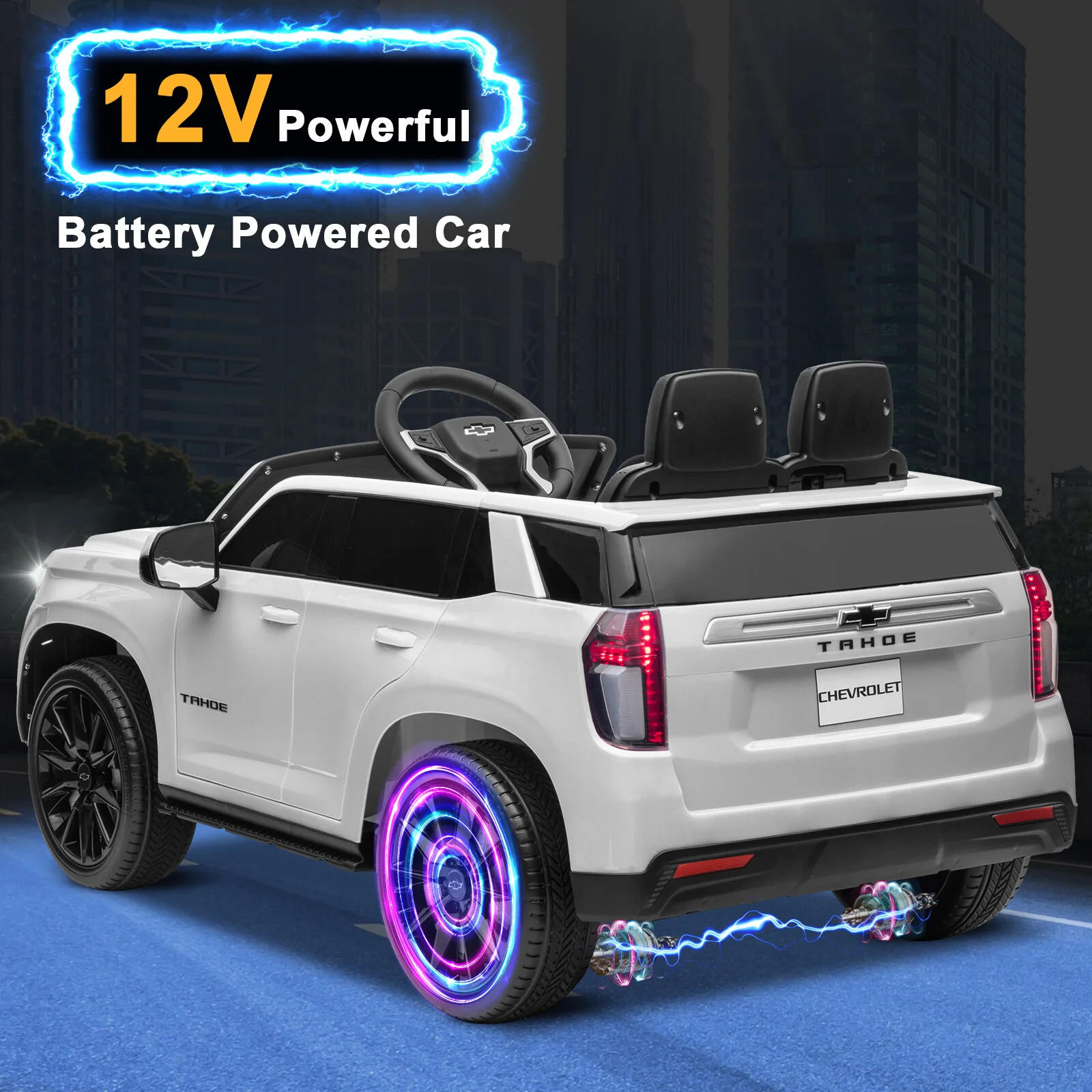 12V Licensed Chevrolet Tahoe Electric Ride-On Car for Kids with Remote Control Battery Powered Toy - Image 10