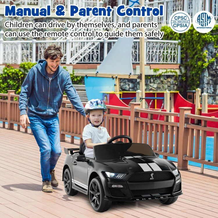 12V Licensed Ford Mustang Shelby GT500 Kids Ride-On Car with Remote Control for Ages 3-8 - Image 4