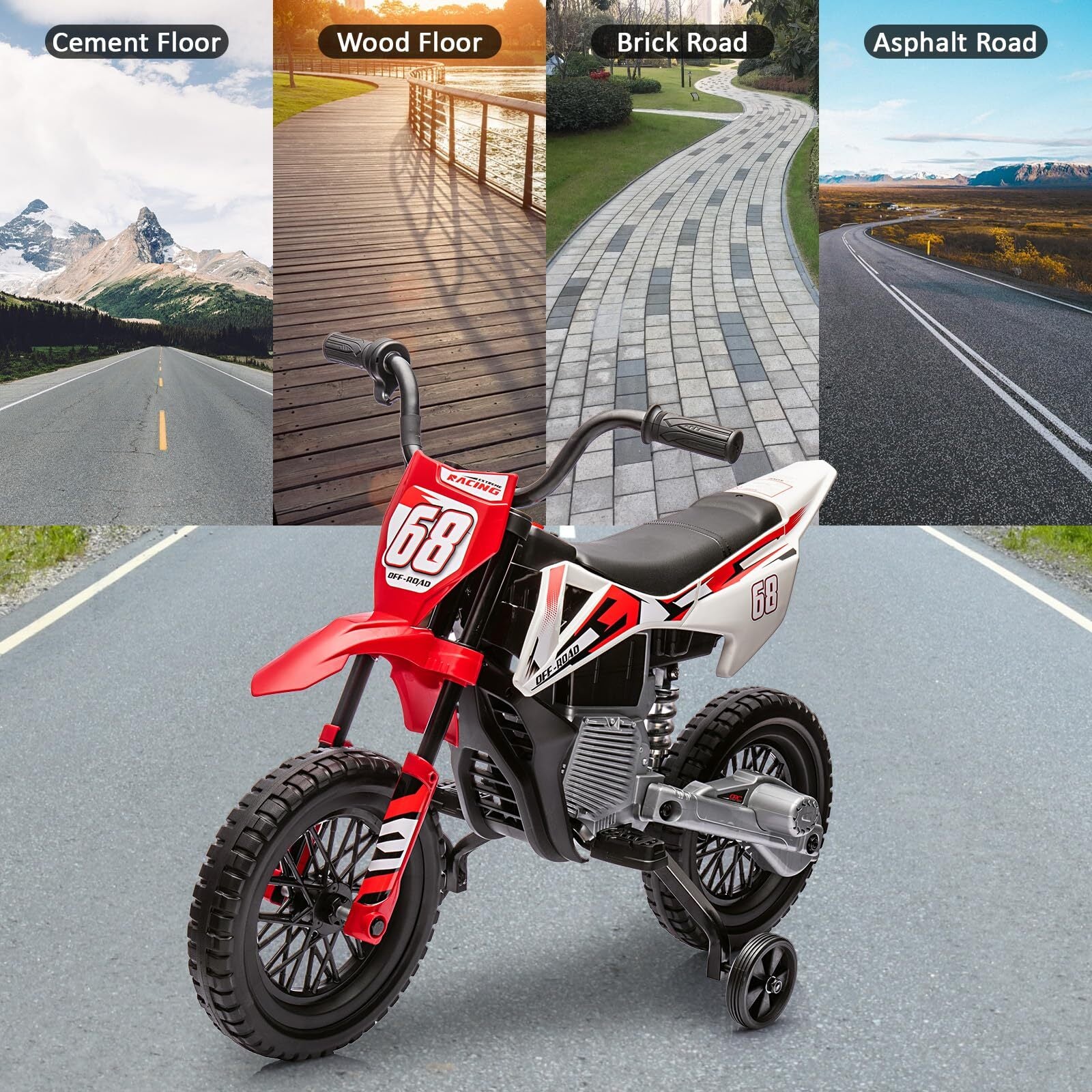 12V Kids Ride-On Motorcycle with 3mph Max Speed and Music - Image 6