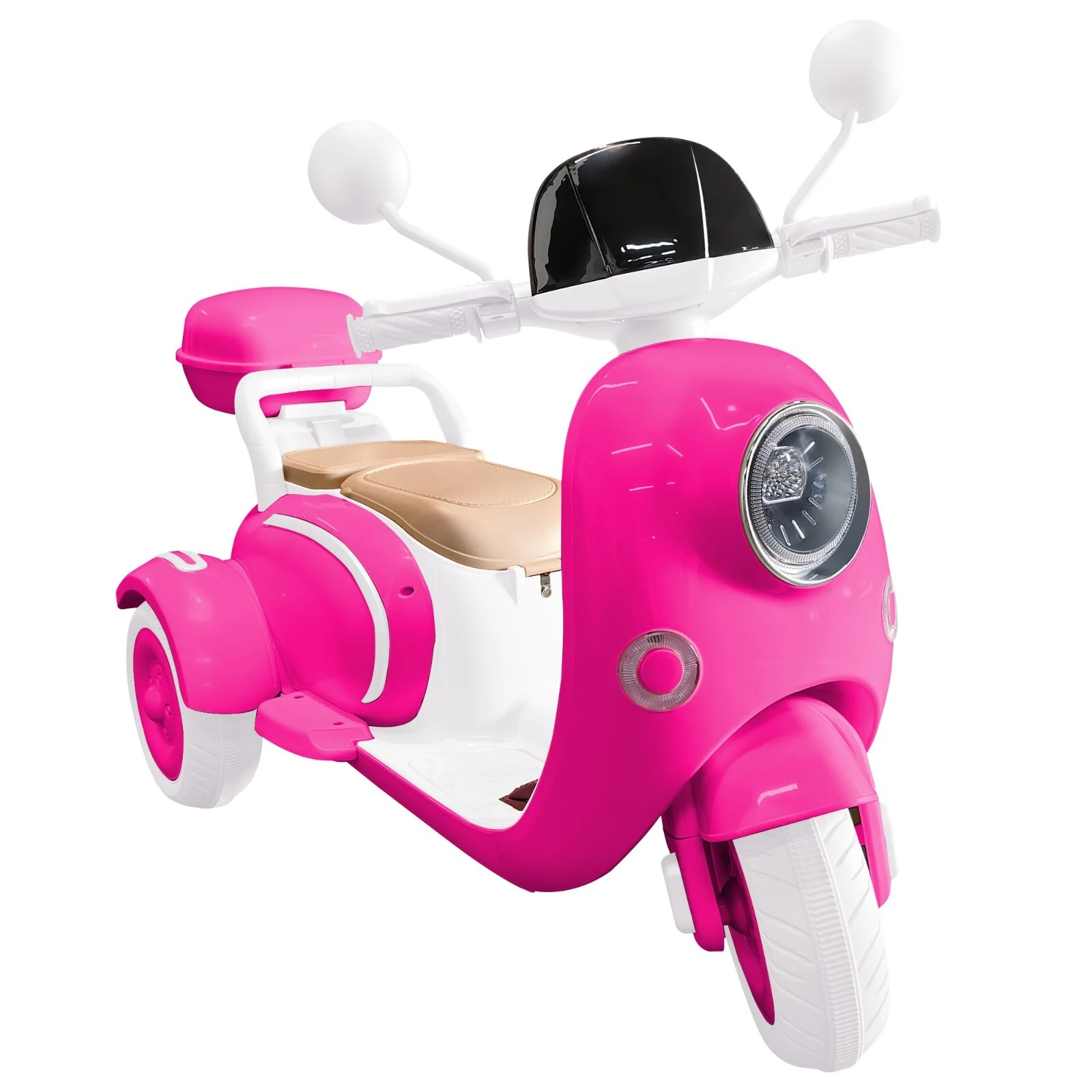 12V Electric 3-Wheel Kids Motorcycle Tricycle Scooter Toy with LED Lights for Girls