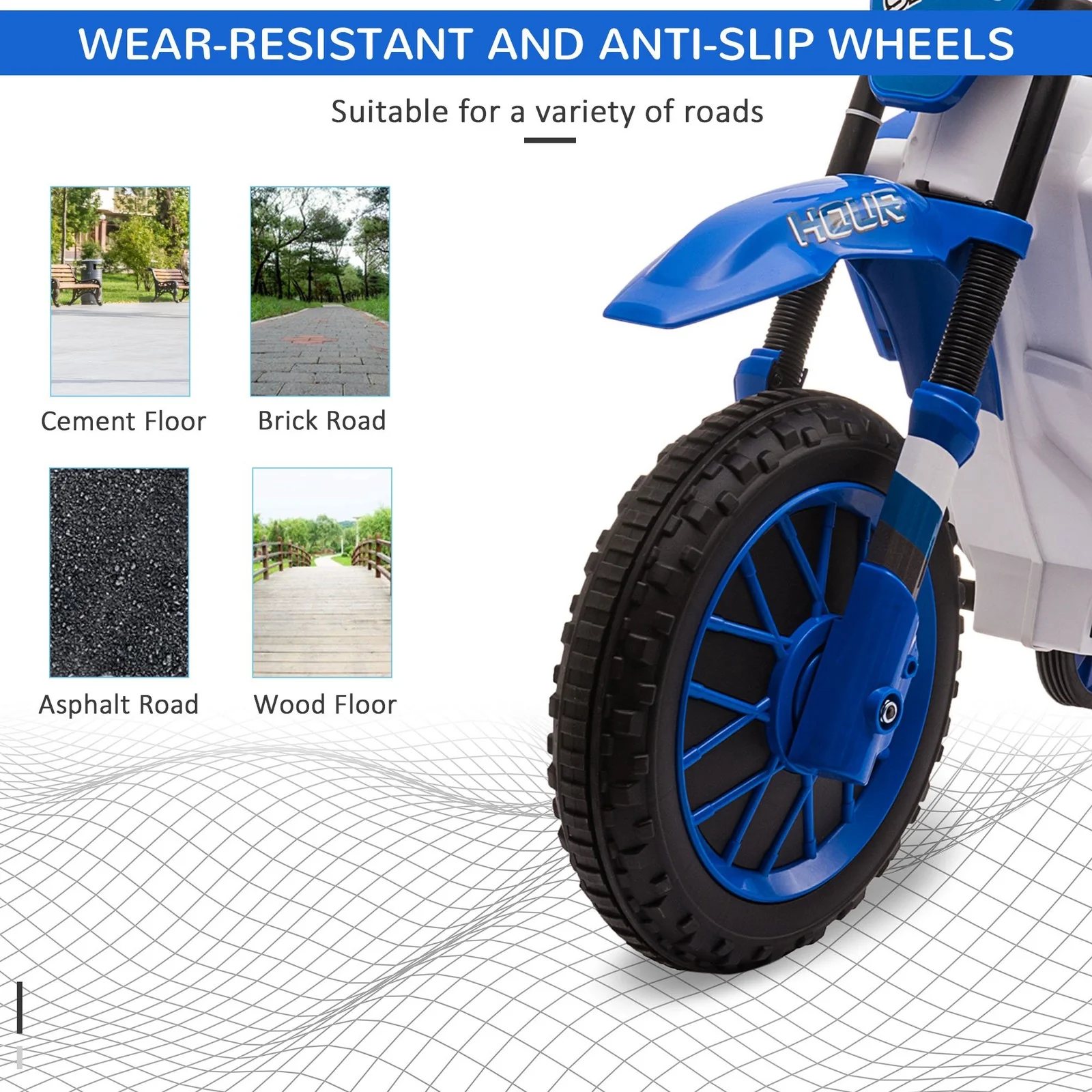 12V Blue Kids Electric Off-Road Motorbike - Image 8