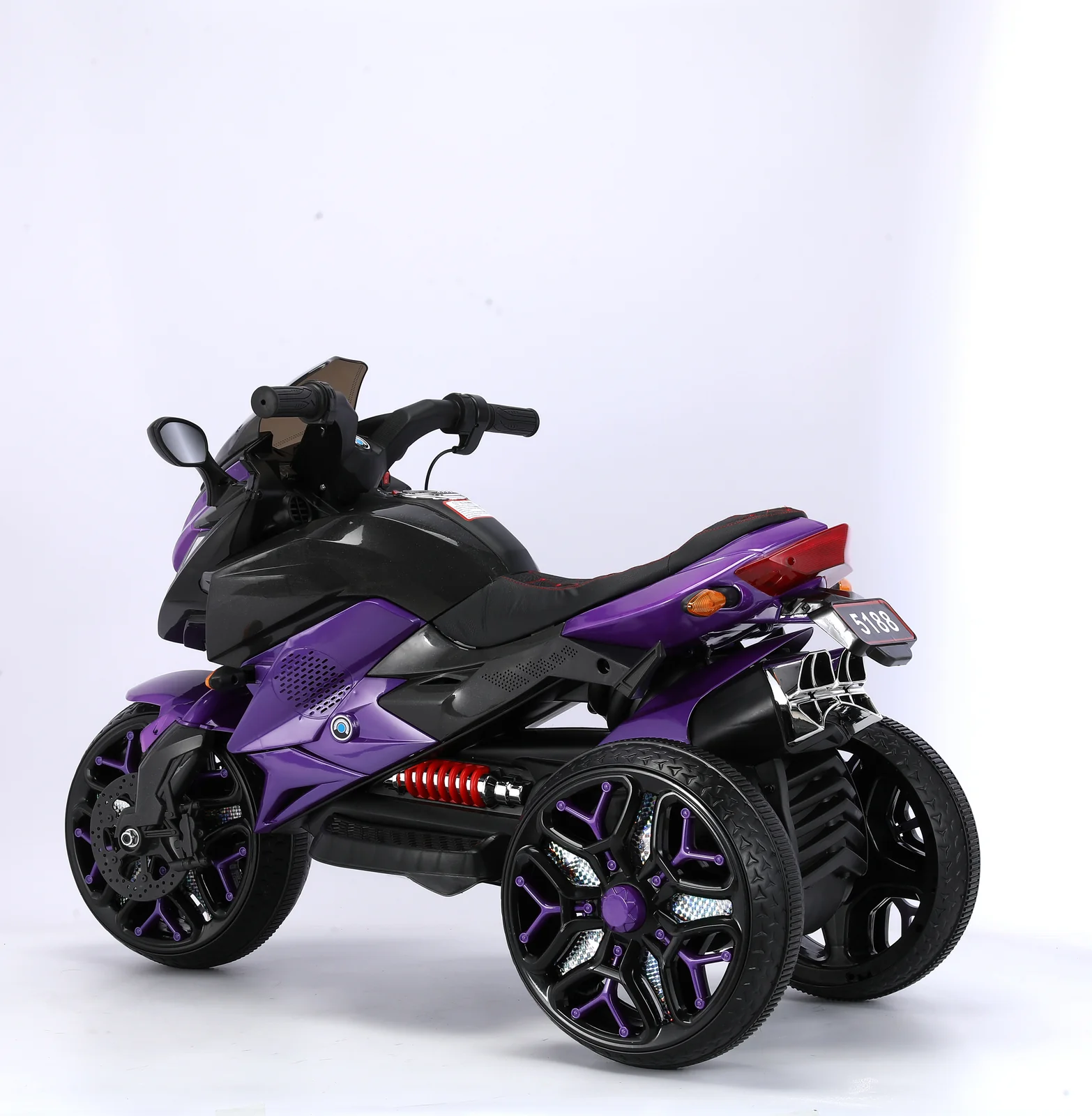 12V Rechargeable Battery-Powered Kids 3-Wheel Ride-On Motorcycle Toy - Image 2