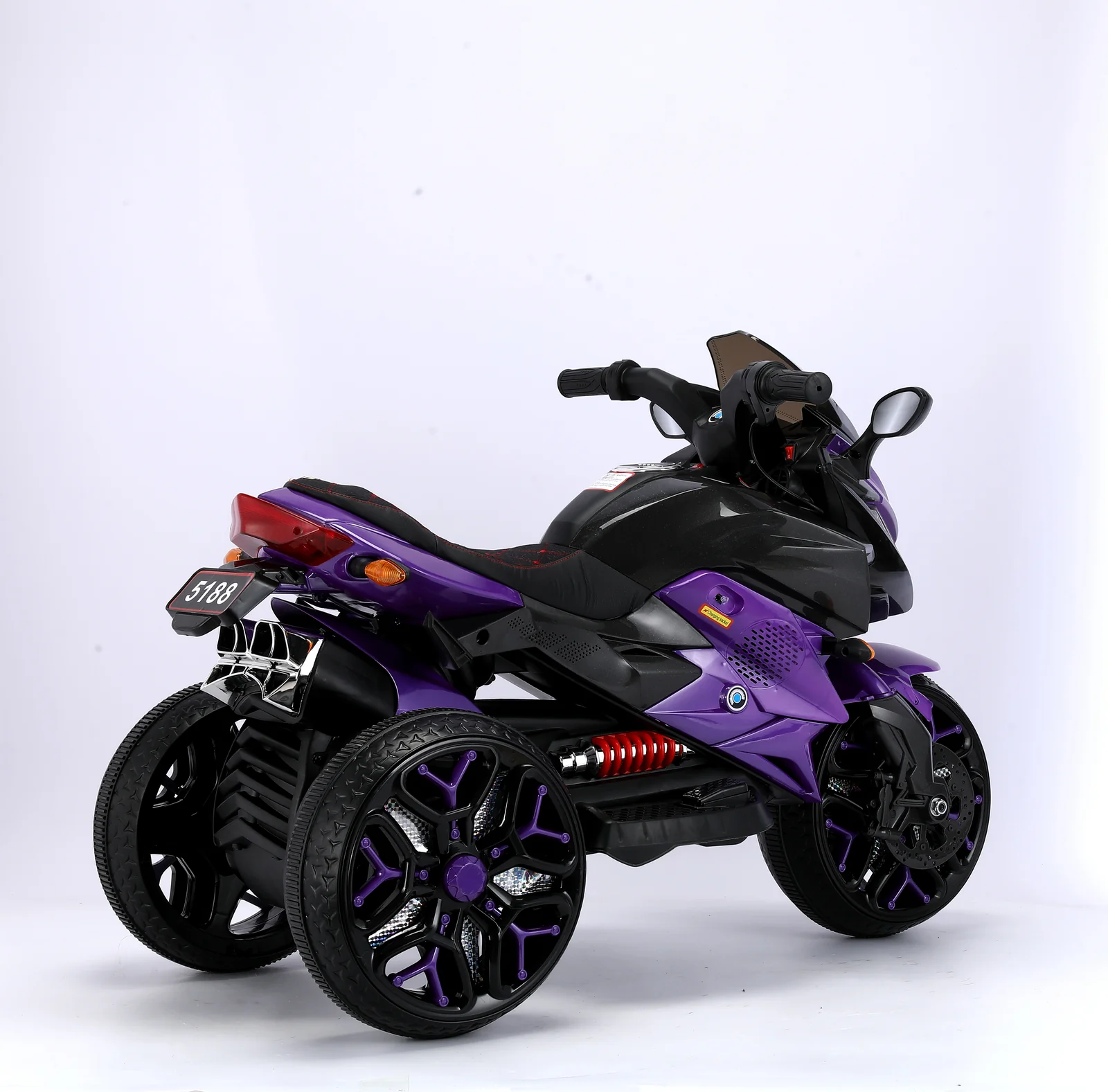 12V Rechargeable Battery-Powered Kids Ride-On Motorcycle Toy with Lighting and Wheels - Image 4