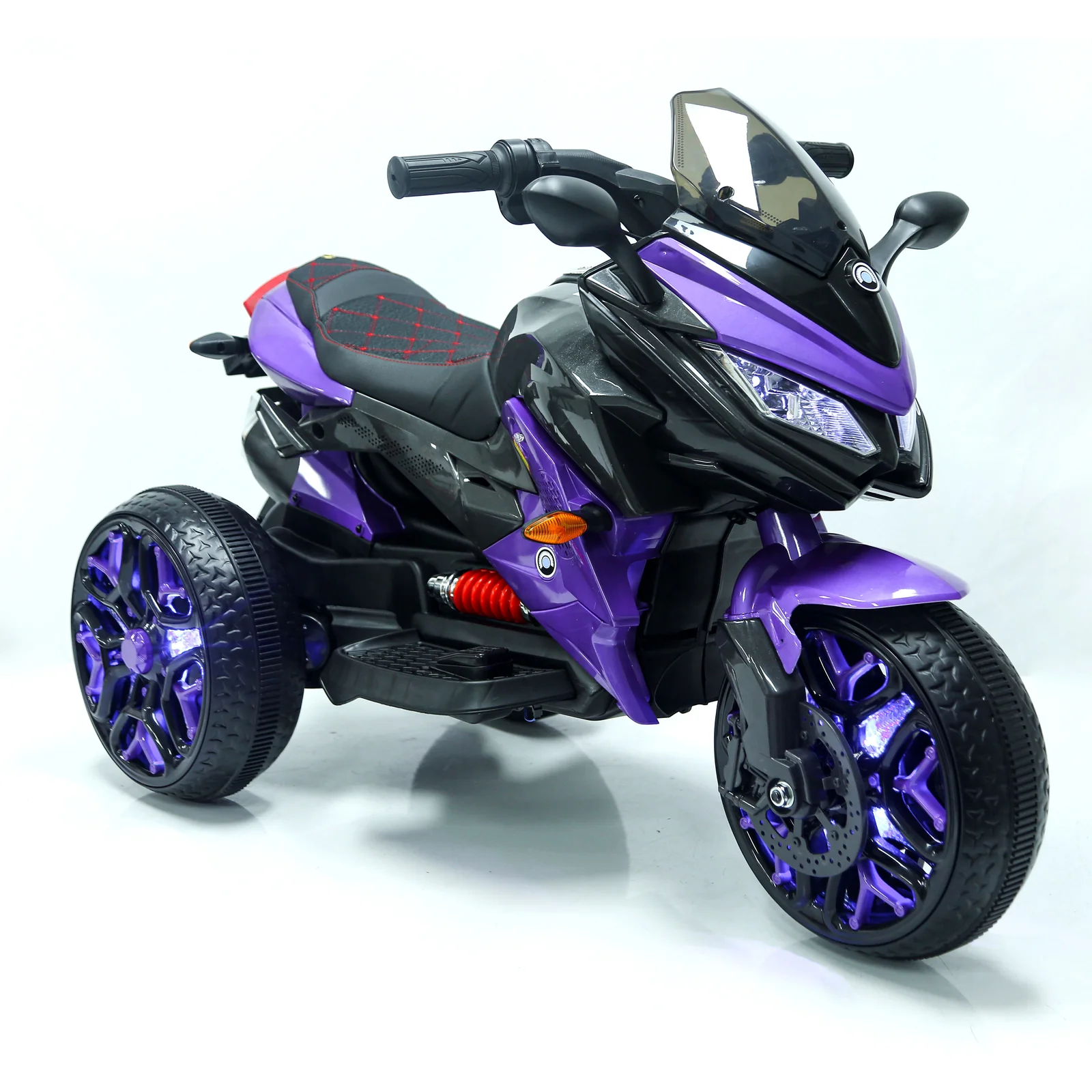 12V Rechargeable Battery-Powered Kids Ride-On Motorcycle Toy with Lighting and Wheels - Image 9