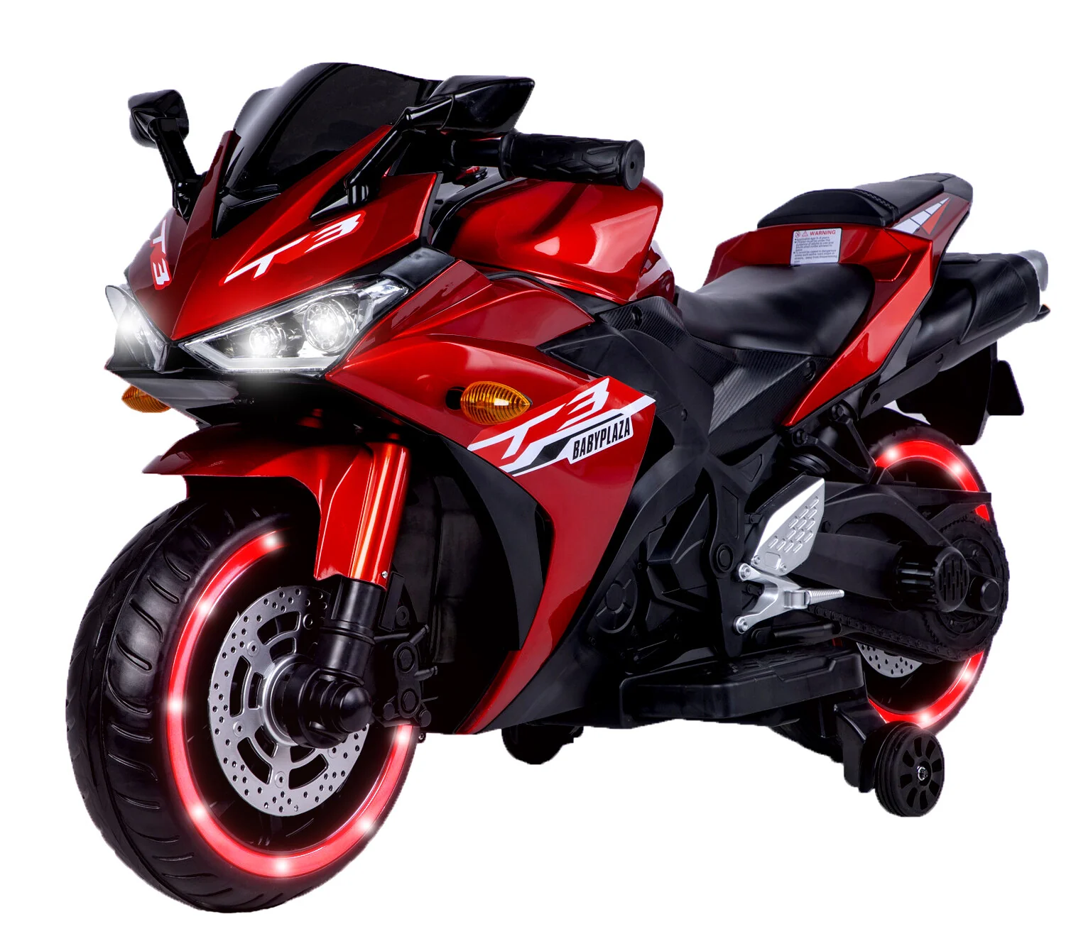 12V Kids Ride-On Motorcycle Toy with Light-Up Wheels for Ages 3-8 - Image 7
