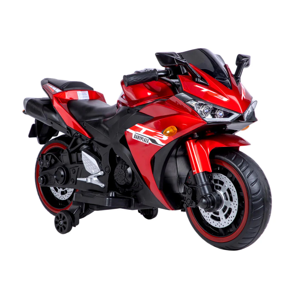 12V Ride-On Motorcycle for Kids with Training Wheels and Light-Up Wheels, Ages 3-6 - Image 8