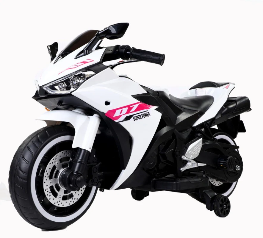 12V Kids Ride-On Motorcycle Toy with Training Wheels and Music, 1.8-3.2 mph for Ages 3-6 - Image 7
