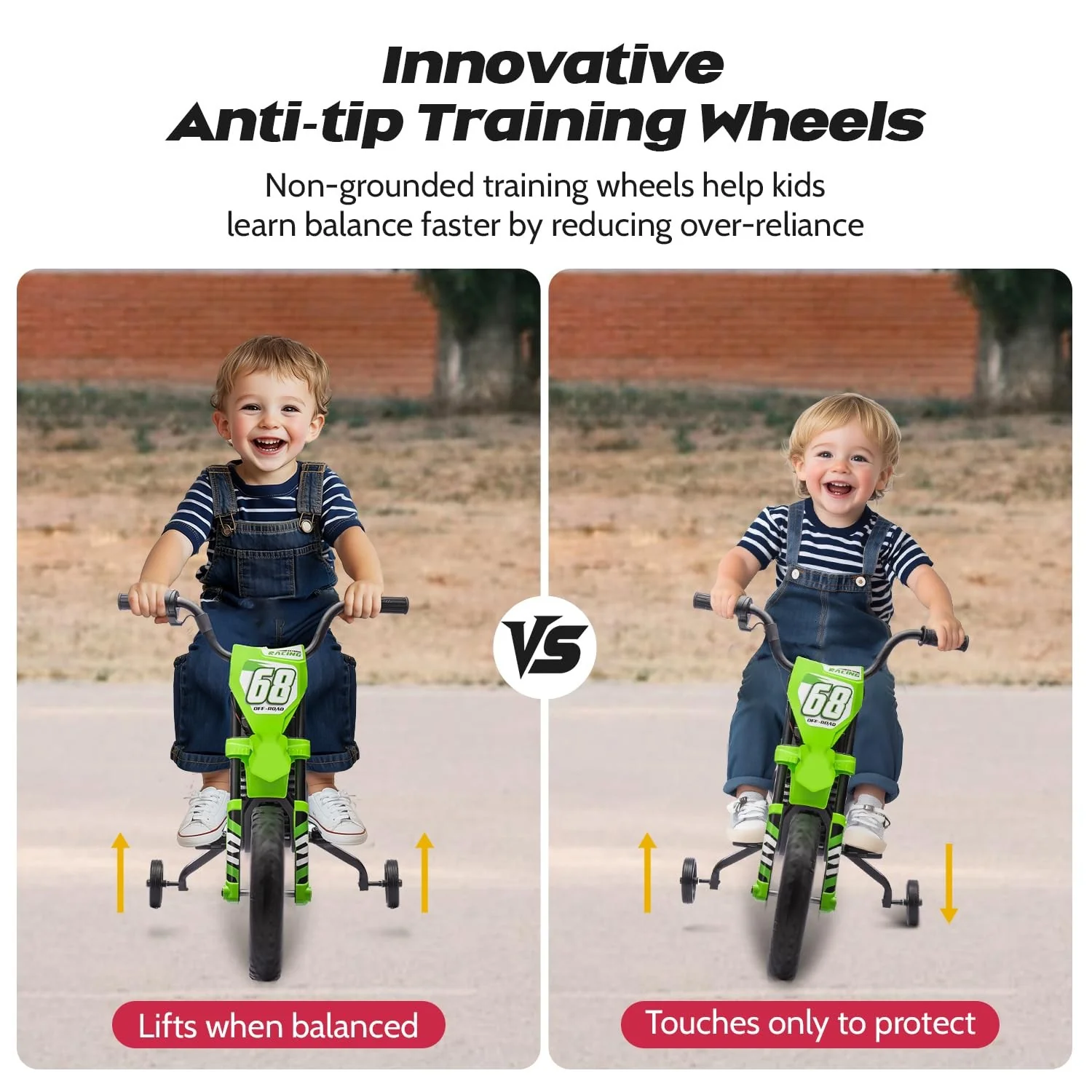 12V Kids Motorcycle with Treaded Tires and 3.1 mph Top Speed - Image 2