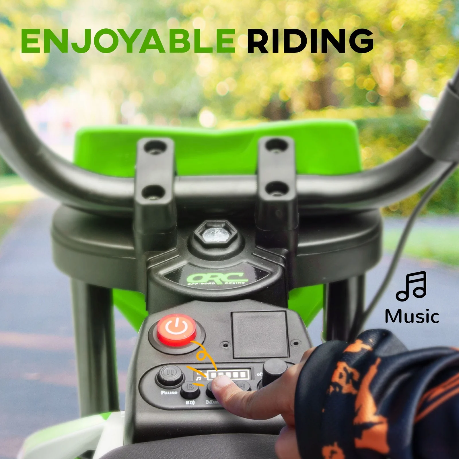 12V Kids Motorcycle with Twist Grip Throttle and Rear Suspension in Green - Image 8