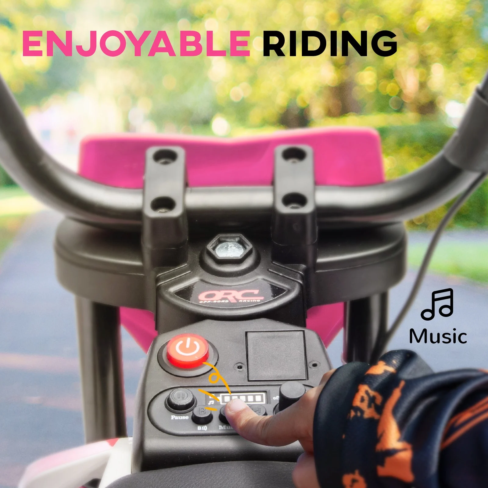 12V Kids Motorcycle with Twist Grip Throttle and Rear Suspension Pink - Image 8