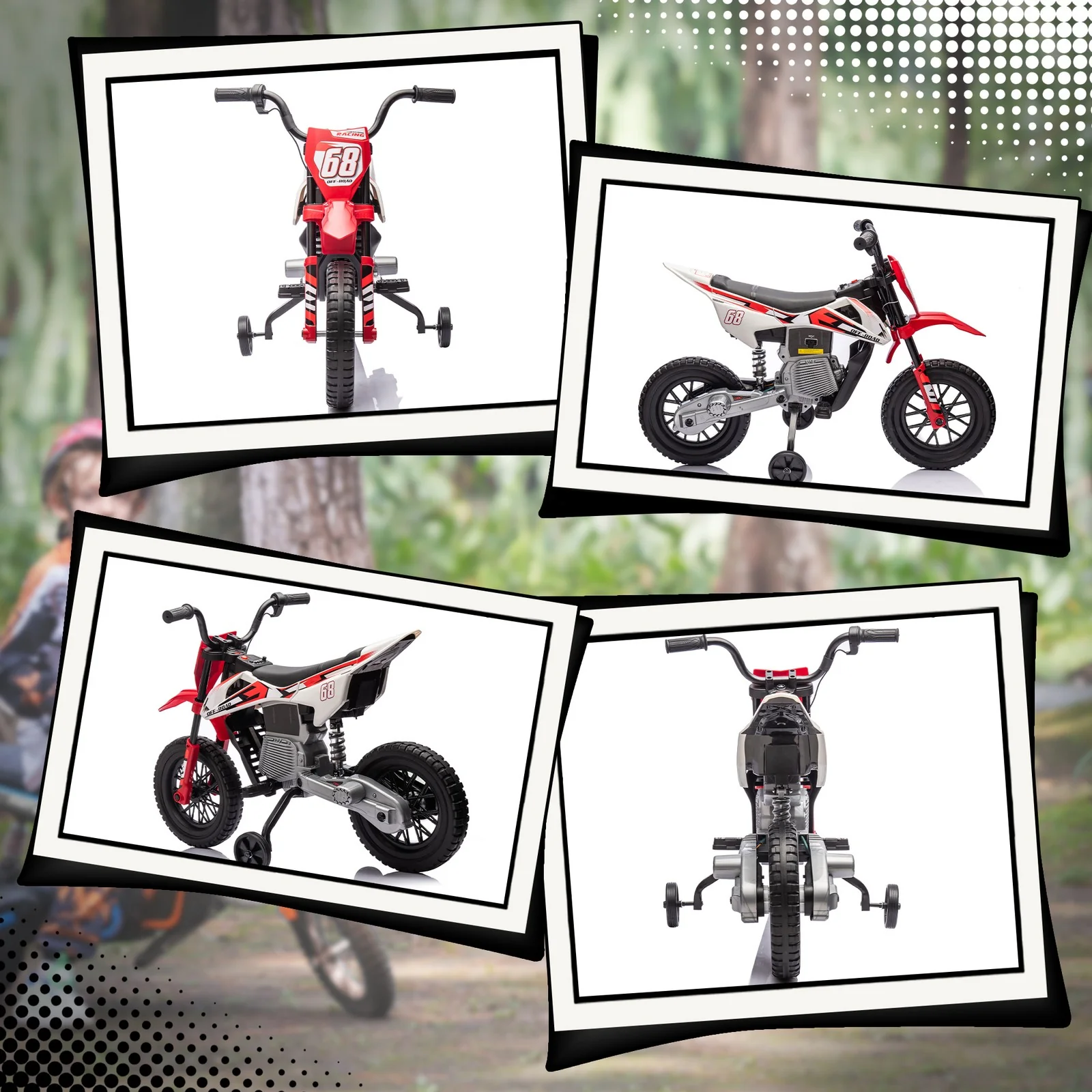 12V Kids Motorcycle with Twist Grip Throttle and Rear Suspension Red - Image 11