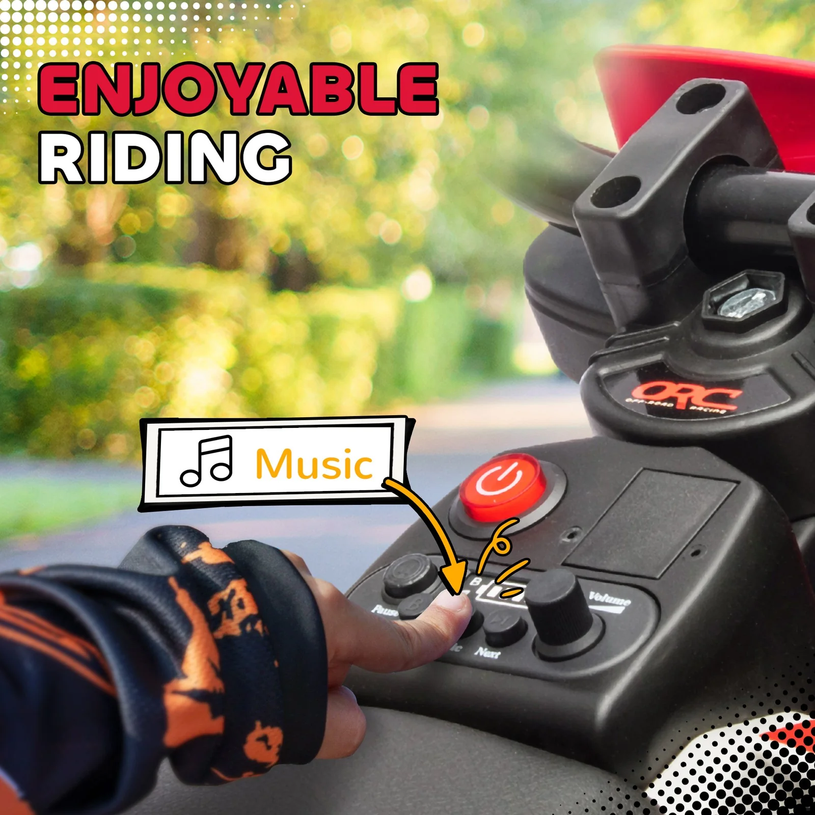 12V Kids Motorcycle with Twist Grip Throttle and Rear Suspension Red - Image 8