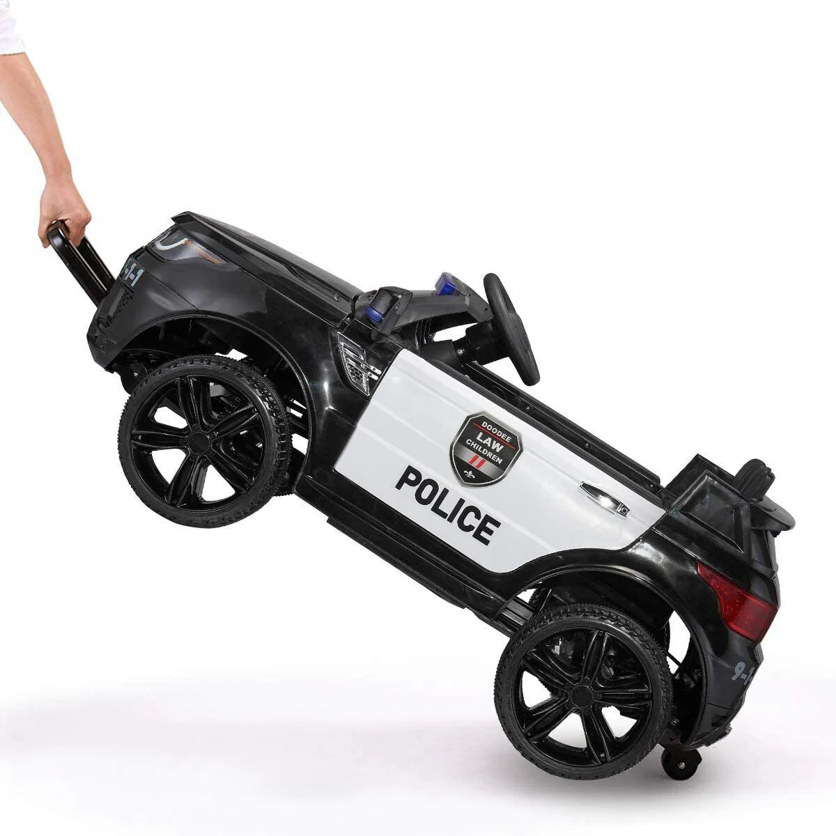 12V Kids Police Car SUV with Remote Control, Sirens, Megaphone, Lights, and Doors - AUX Compatible - Image 8
