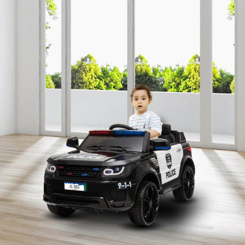 12V Kids Police Ride-On Electric Car with 2.4G Remote Control and LED Flashing Lights - Image 12