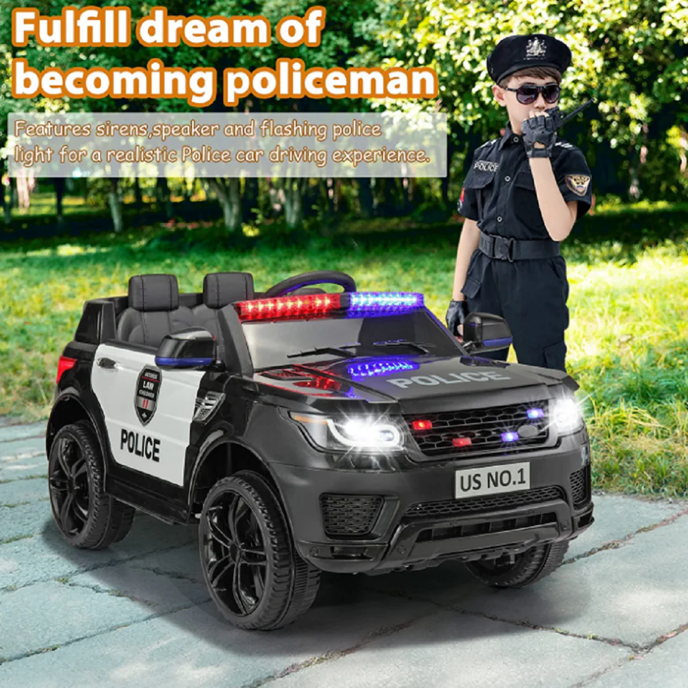 12V Kids Police SUV Ride On with 2.4Ghz Parental Control - Image 3