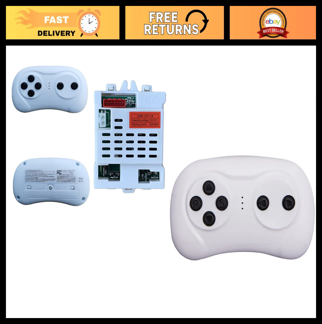 12V Electric Ride-On Car Remote Control System with 2.4G Bluetooth Connectivity