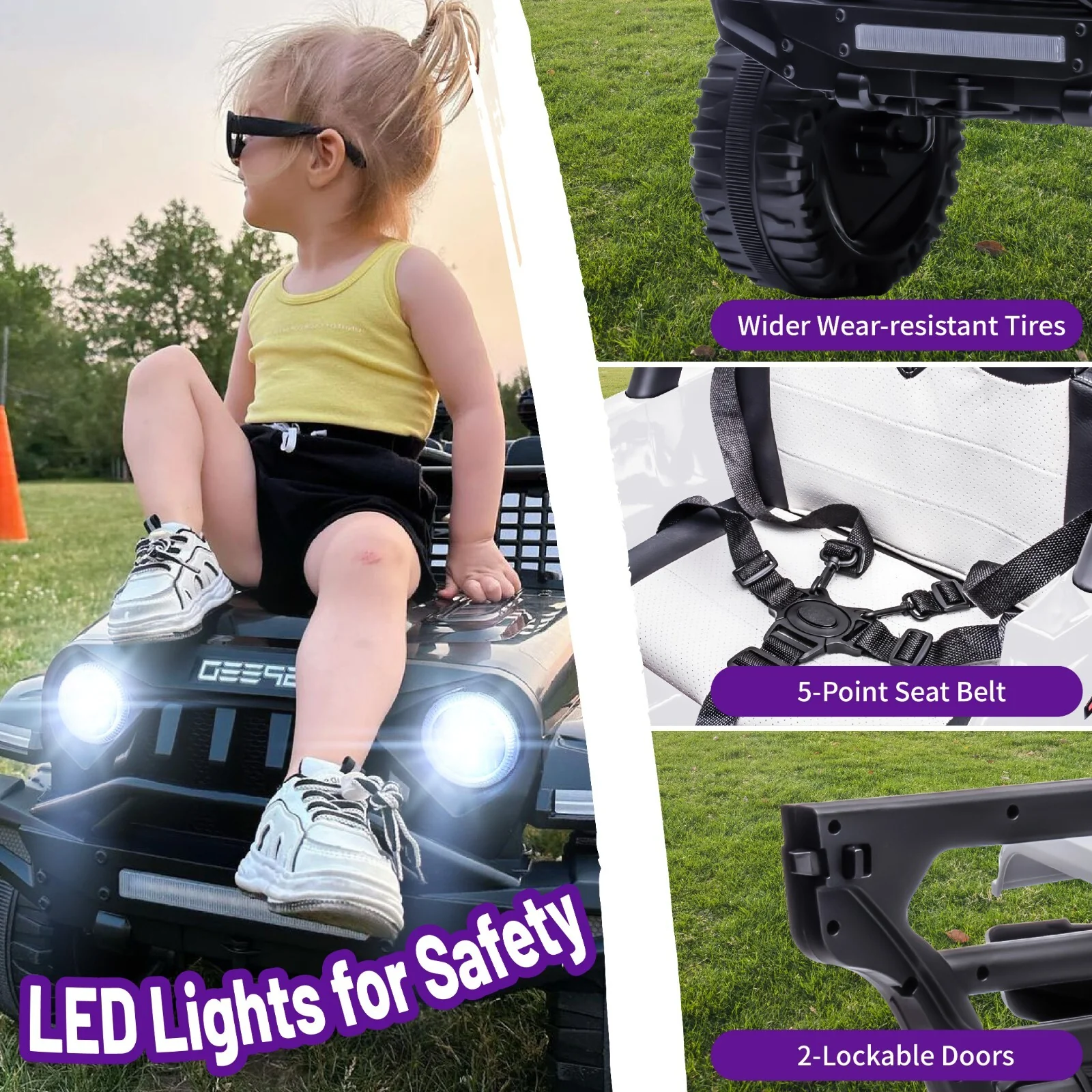 12V Kids Electric Ride-On Power Wheels Car Truck with Remote Control - Image 4
