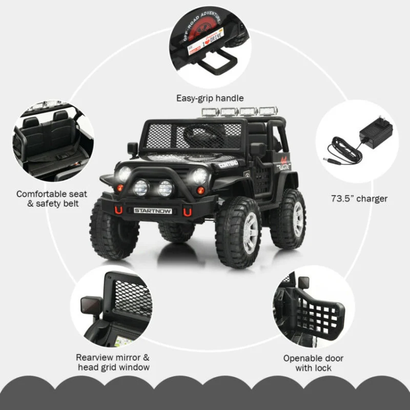12V Kids Remote Control Electric Truck Car with Lights and Music Ride-On Toy - Image 10