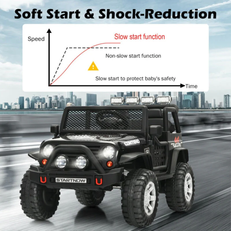 12V Kids Remote Control Electric Truck Car with Lights and Music Ride-On Toy - Image 9