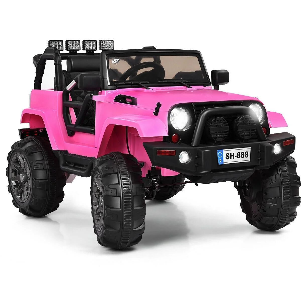 12V Pink Kids Remote Control Riding Truck Car with LED Lights