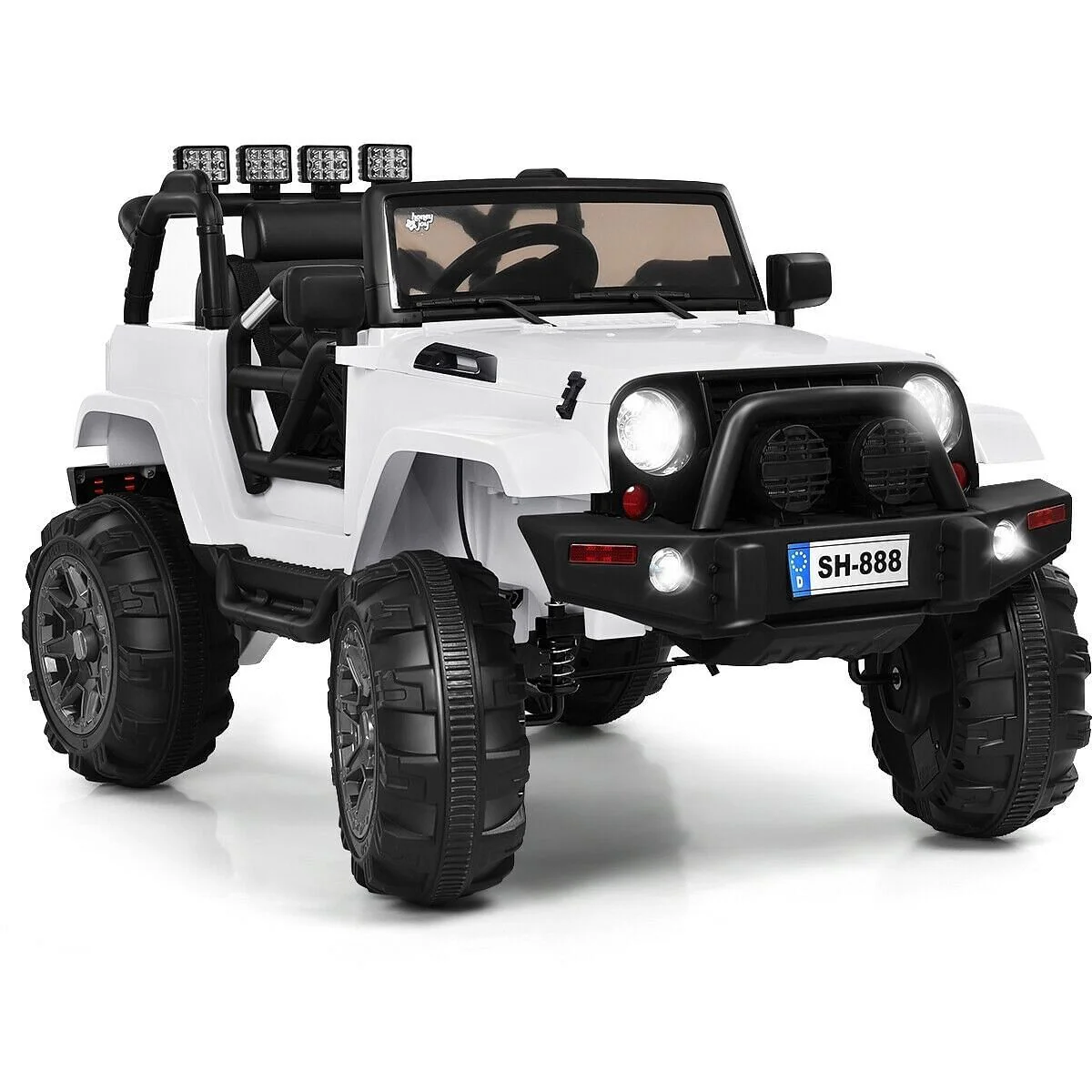 12V Kids Remote Control Riding Truck Car with LED Lights and Music - Image 3