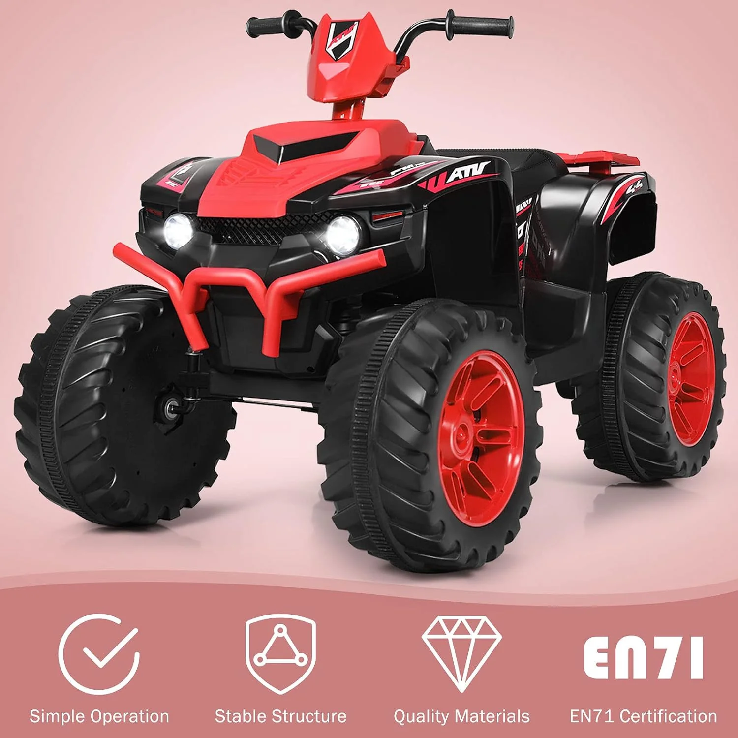 12V Kids Electric Ride-On 4-Wheeler ATV Battery-Powered Vehicle for Toddlers - Image 3