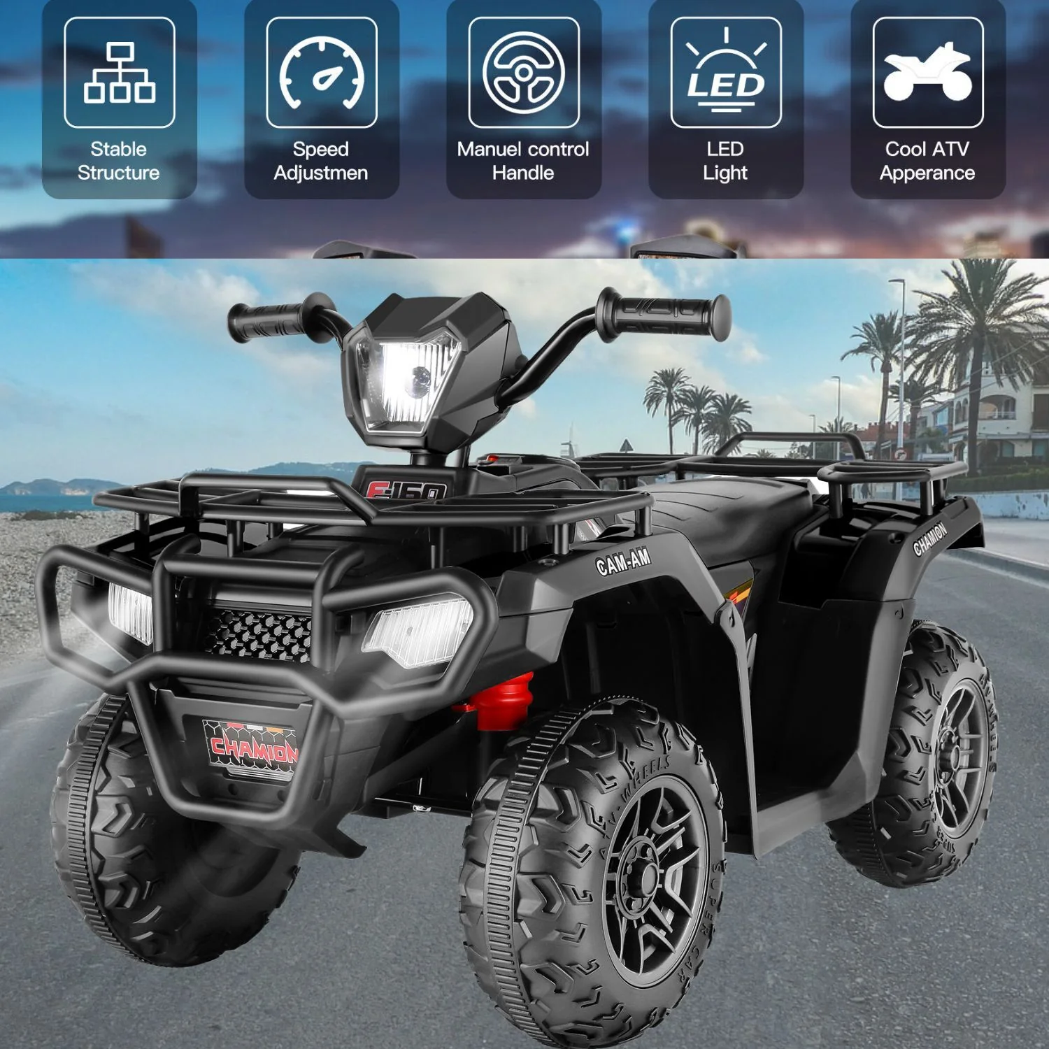 12V Kids Ride-On ATV 4-Wheeler Quad Battery Powered with Remote Control and Music - Image 13