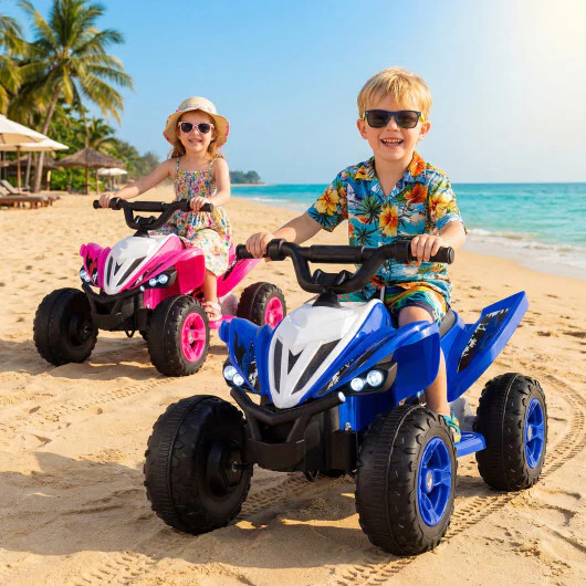 Navy 12V Kids 4-Wheeler ATV Quad with LED Lights and 7 mph Speed - Image 3