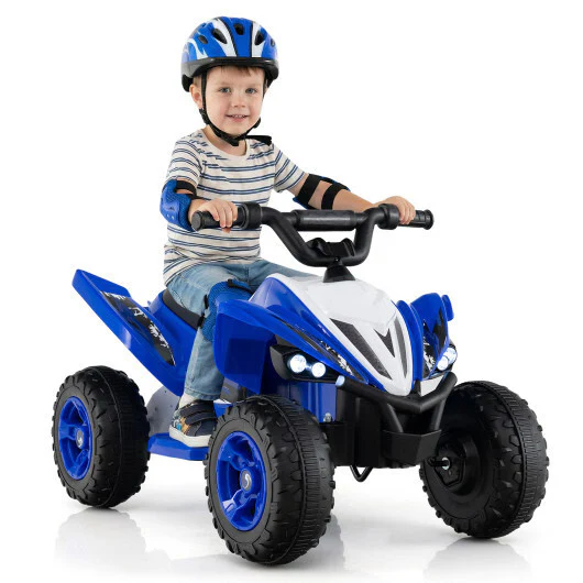Navy 12V Kids 4-Wheeler ATV Quad with LED Lights and 7 mph Speed - Image 4
