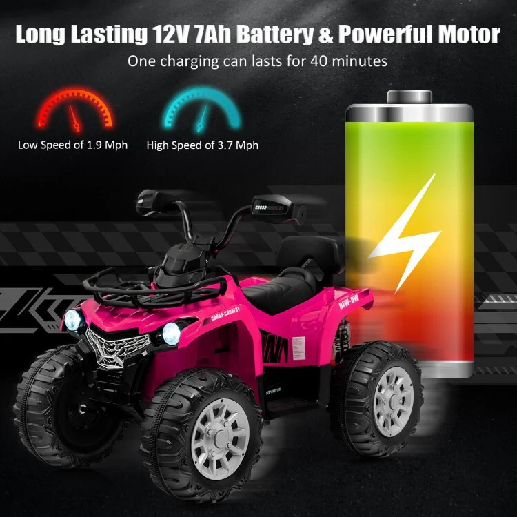 12V Kids Ride-On 4 Wheeler ATV Toy Car with MP3 Player and Headlights for Toddlers - Image 6