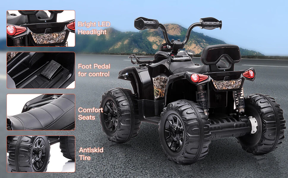 12V Electric Kids Ride-On ATV Quad Battery-Powered 4-Wheeler Truck with Fat Tires - Image 13